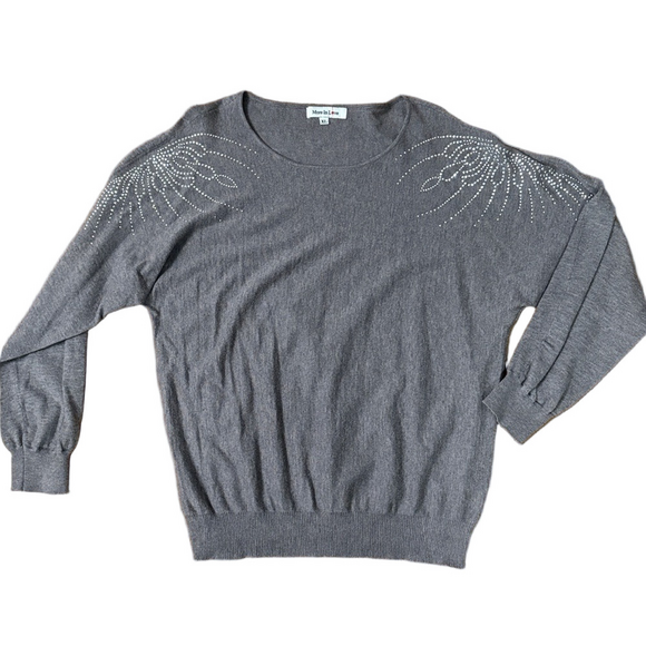 more in love Sweaters - More In Love Bling Embellished Long Sleeve Shirt Size XL Top